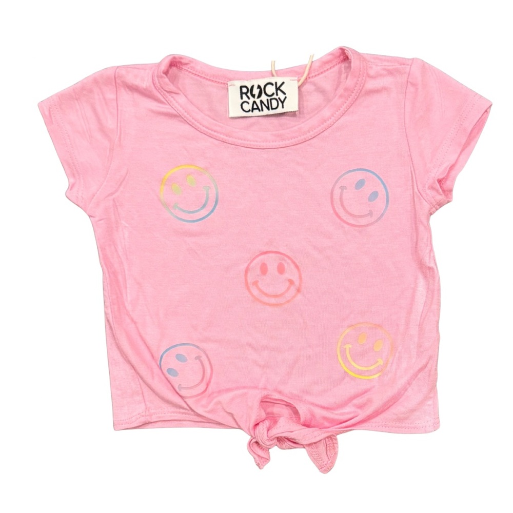 Rock Candy Pink Smiley Knot front tee baby girls size 12 months like new NWOT